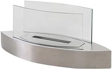 AyaMastro Portable 23.5" L Indoor Ethanol Fireplace Room Heating Tabletop Fire Bowl Stainless Steel with Ebook