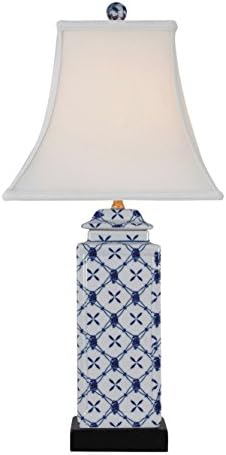 East Enterprises LPBL0811N Table Lamp, Blue/White