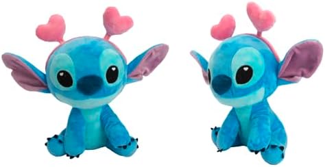 Stitch Love Hearts Plush 25 cm. Licença Disney 100% Original, Adequada para Todas as Idades (6315870193)