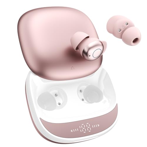 ZOVIMAX Sleep Earbuds, Noise Blocking Sleep Headphones, Dedicated App, 48H Playtime, Bluetooth 5.4, Sleep Earphones for Side Sleepers Mini Invisible Buds Comfort Fit for Sleeping Working, Rose gold