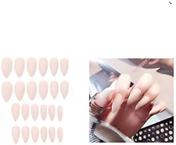 False Nails Matte 24pcs Long Tips for 10 Pure Color Chip Gel for Nails Extensions Nail Tips Faux Ongles Fake Nails,09