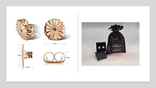 3 Sterling+Silver+Prong+Earrings+Plated+5+25mm+1+00cttw