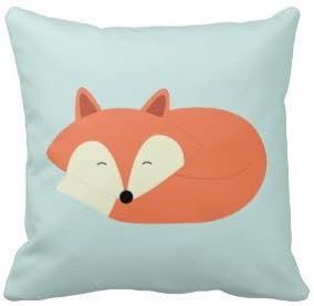 Xiaojj Home Custom Cotton Sleepy Red Fox Throw Pillow 18x18 Inch One Side
