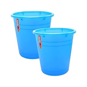 Wonder WBP 202 Plastic Dustbin Set, 2 Pc Dustbin 7 Ltr, Blue Color, Made in India
