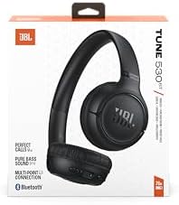 Tune 530 BT, auscultadores on-ear sem fios com Bluetooth 6.0, 76 horas de jogo com JBL Pure Bass, dobrável, Google Fast Pair, Microsoft Swift Pair, preto