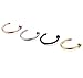 FIBO STEEL 18G 4PCS Stainless Steel Body Jewelry Piercing Nose Ring Hoop 4PCS 3/8