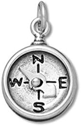 Sterling Silver Moveable Compass Travel Charm - Item #44171