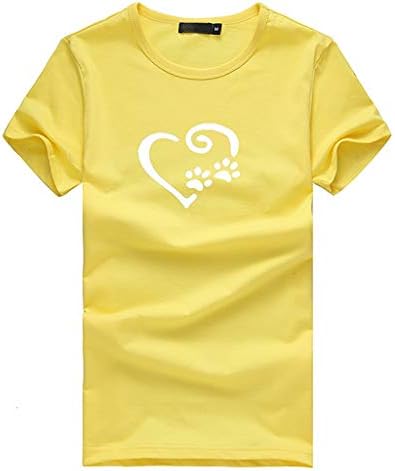 Women's Refreshing Simple Sports T-Shirt Loose Short-Sleeved Heart Print T-Shirt Casual O-Neck Top