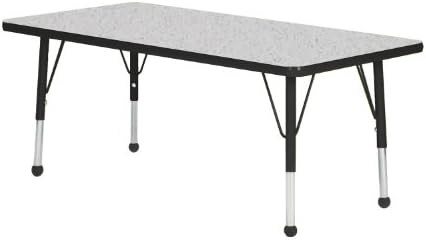 72" x 30" Rectangular Classroom Table Side Finish: Tan, Table Size: Standard 21"-30" Ball Glide, Top Color: Gray Nebula