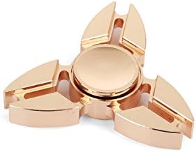 Fidget Spinner High Speed Stainless Steel Anxiety Relief Toys [3D Figit] Tri-Spinner EDC Focus Toy for Kids &amp; Adults - Best Stress Reducer Relieves ADHD Anxiety Boredom Ceramic Cube Bearing Gold