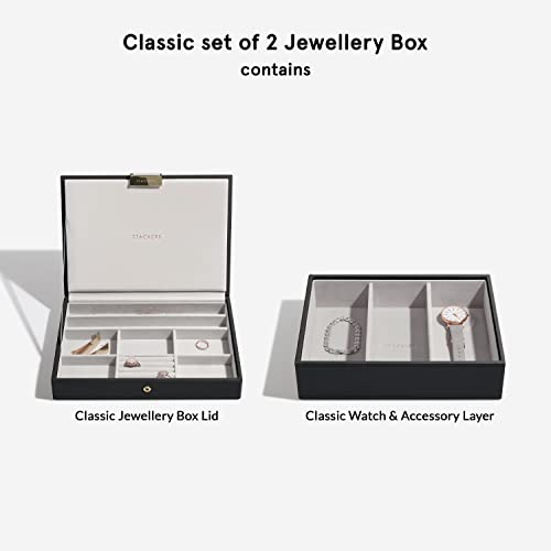 Stackers Classic Black Jewelry Box, Set of 2