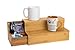 Bambusi 2-Tier Step Spice Rack Organizer with Drawer - Bamboo Tea Box and Cabinet Shelf Organizer