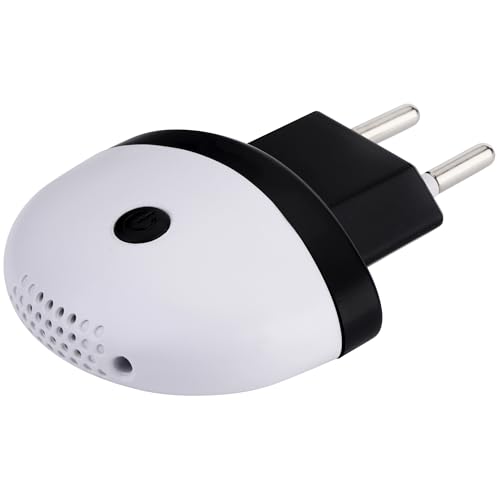 NK Repellente ultrasonico anti-zanzara elettronico - controllo a pulsante, copertura 150 m², uso interno, bianco e nero