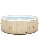 Goplus 4-6 Person Outdoor Spa Inflatable Hot Tub for Portable Jets Bubble Massage Relaxing w/Accessories Set (4 Person, White)