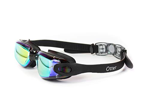OTTER Easy Fit Triathlon Swim Goggles, Swimming Goggles Anti Fog Shatterproof UV Protection (Black)
