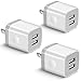 USB Wall Charger, BEST4ONE 3-Pack 2.1A/5V Dual Port USB Plug Power Adapter Charging Block Cube Compatible with iPhone 11 /Pro Max, XR/XS/X 8/7/6 Plus, Samsung, Moto, Kindle, Android Phone -White primary