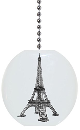 Silver Eiffel Tower Solid Ceramic Fan Pull