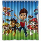 Custom Carton Anime Paw Patrol Hero Waterproof Polyester Fabric Bathroom Shower Curtain Standard Size 66(w)x72(h)