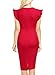 Miusol Women's Business Retro Ruffles Slim Cocktail Pencil Dress (Small, Red)