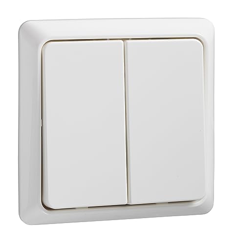 Schneider Electric Elso 506194 Double Switch 42 V/1 A Flush-Mounted Renovation Pure White Made in Germany