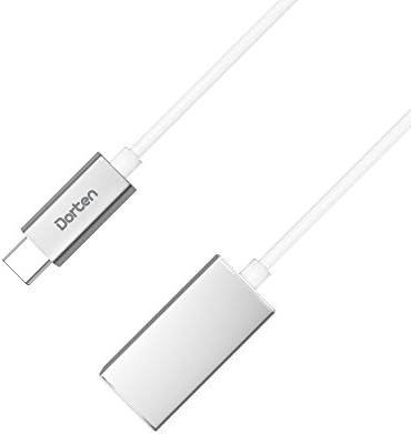 Dorten Compact USB-C [USB 3.1] [male] to USB 3.0 [female] 0.5 feet wired aluminium adapter for Apple New MacBook 12 inch, Chromebook Pixel, Nexus 5X / 6P, and other Type-C supported devices - Silver