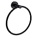 Hand Towel Ring, APLusee Stainless Steel Swivel Kitchen Towel Hanger, Modern Round Bathroom Hardware Space Saver, Matte Black primary