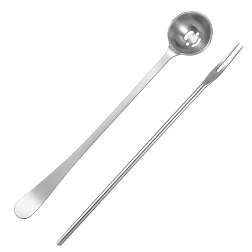 2 Pack Olive Spoon and Pickle Fork Stainless Steel Long Handle Food