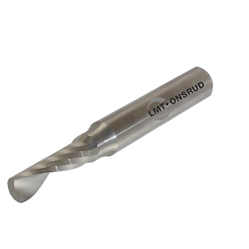 LMT Onsrud 63-718 Solid Carbide Upcut Spiral O Flute Cutting Tool, Inch, Uncoated (Bright) Finish, 21 Degree Helix, 1 Flute, 2.0000" Overall Length, 0.1875" Cutting Diameter, 0.2500" Shank Diameter