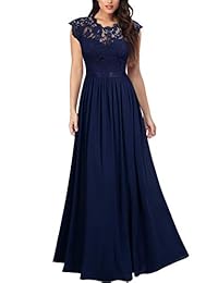 Miusol Vestido largo de encaje floral para dama