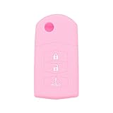 SEGADEN Silicone Cover Protector Case Skin Jacket fit for MAZDA 3 Button Flip Remote Key Fob CV2532 Pink