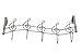 Southern Homewares Music Note Treble Clef Shape Over The Door Metal Rack, 5 Hanger Hooks Chrome Plated
