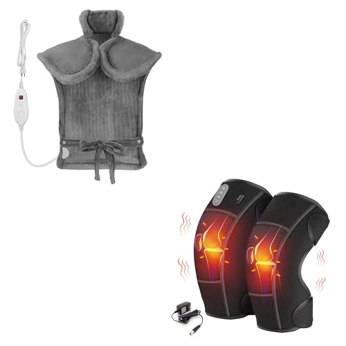 Snailax Heating Pad for Back Pain Relief&Snailax Knee Heating Pad for Knee Pain