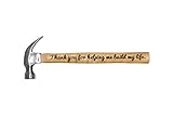 Father's Day Gift Thank You for Helping Me Build My Life DIY Gift Engraved Wood Handle Steel Hammer NEW Color-fill Options Avaliable (Natural)