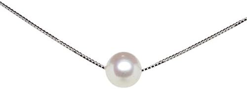 HinsonGayle AAA GEM 10-10.5mm Round Freshwater Cultured Single Pearl Solitaire Necklace Silver