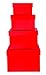Cypress Lane Square Rigid Gift Boxes, a Nested Set of 4, 3.5x3.5x2 to 6x6x4 inches (Red)
