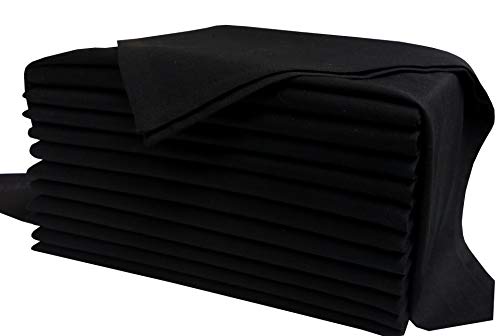Cloth dinner Napkins-Flax Cotton Fabric- Black color, Measuring 19x19, Wedding Napkins,Cocktails Napkins,Dinner Napkins,Decorative Napkins, Mitered Corners, Machine Washable Dinner Napkins Set of 12