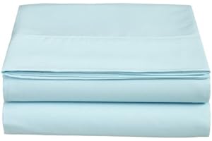 Cathay Home Single Flat Sheet, King (102" x 105"), Aqua