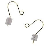Tiny Earwire 14k Yellow Gold Fishhook Loop Earring Parts w/Stoppers .016