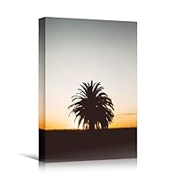 Canvas Wall Art Silhouette Palm Tree Bedroom Multicolor Nature Neon Photography Trees Tropical Urban - 12x18 inches