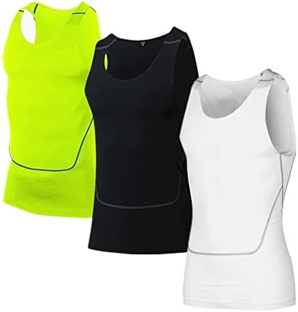 Men's 1~3 Pack Y-Back Gym Muscle Tank Mesh Sleeveless Top Fitness Training Cool Dry Athletic Workout