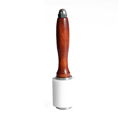 Breynet Wooden Handle Leathercraft Nylon Hammer Mallet, Leather Craft Carving Hammer Sew Leather Stamping Cowhide Supplies Tool Kit for Leathercraft Working 2pcs - Thumbnail 2