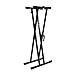 RockJam Xfinity Heavy-Duty, Double-X, Pre-Assembled, Infinitely Adjustable Piano Keyboard Stand with Locking Straps (Renewed)