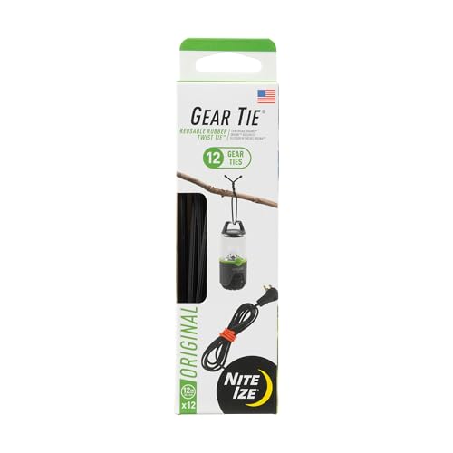 Nite Ize Original Gear Tie - 12-Inch Reusable Rubber Twist Tie - Reusable Gear Ties - Electric Cord Organizers - Twist Ties for Cords - Reusable Zip Ties - Black, 12-Inch, 12 Pack — image 1
