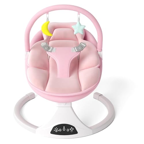 FEITIONG Baby Rocker|Bluetooth Baby Swing 5-Speed Motion & Comfort Design | Portable Infant Chair with Machine-Washable Seat (0-12M, 20lb)