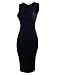 Tom's Ware Women's Classic Slim Fit Sleeveless Midi Dress TWCWD051-BLACK-L