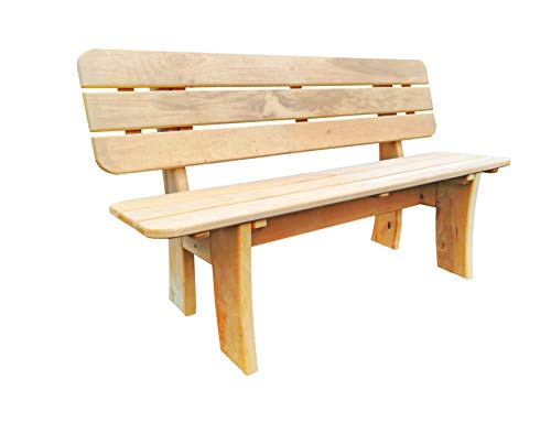 Mega Holz 3-Sitzer Gartenbank aus massiver Kiefer 118 cm | Holzbank Parkbank Balkonbank