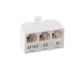 THE CIMPLE CO - Telephone Splitter 2 Line Adapter - 3-Way Splitter (Line 1, Line 2, and Twin Line) - Dual Line Separator - 4 Conductor Connector (2 Phone Lines) - White, 1 Pack