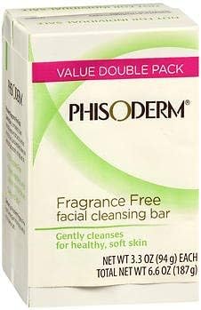 pHisoderm Facial Skin Cleansing Bar, Fragrance Free 2pack [2 x 3.3oz bars] (Pack of 3)