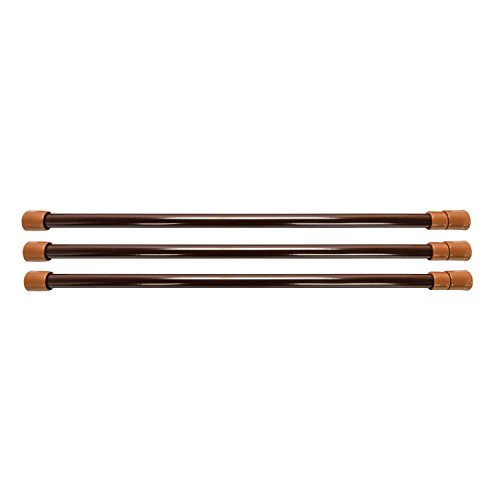 Camco 28" RV Refrigerator Bars - Holds Food and Drinks in Place During Travel, Prevents Messy Spills, Spring Loaded and Extends Between 16" and 28" - Brown (3 Pack) (44056) - Thumbnail 6