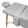 Saloniture 3-Piece Microfiber Massage Table Sheet Set – Premium Facial Bed Cover – Includes Flat and Fitted Sheets with…